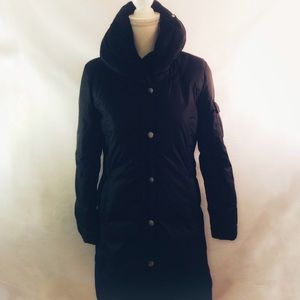 DKNY, black 3/4 down coat,